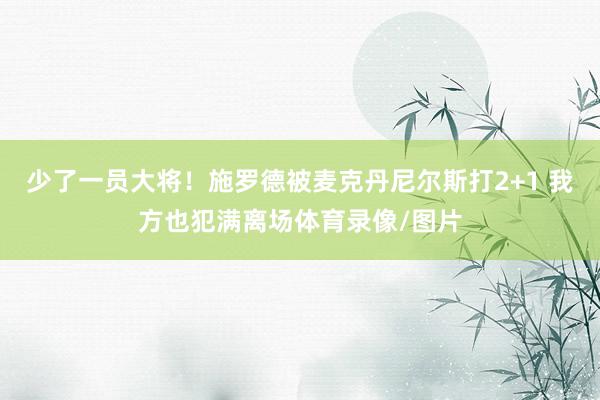 少了一员大将！施罗德被麦克丹尼尔斯打2+1 我方也犯满离场体育录像/图片
