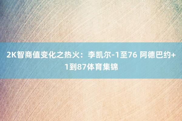 2K智商值变化之热火：李凯尔-1至76 阿德巴约+1到87体育集锦