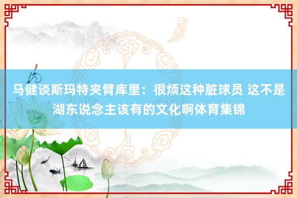 马健谈斯玛特夹臂库里：很烦这种脏球员 这不是湖东说念主该有的文化啊体育集锦