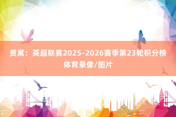 贵寓:英超联赛2025-2026赛季第23轮积分榜体育录像/图片
