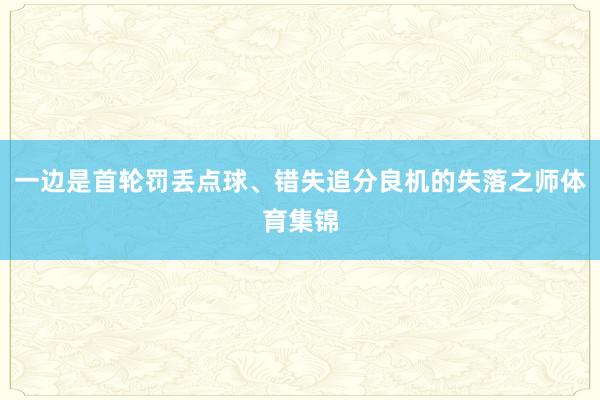 一边是首轮罚丢点球、错失追分良机的失落之师体育集锦