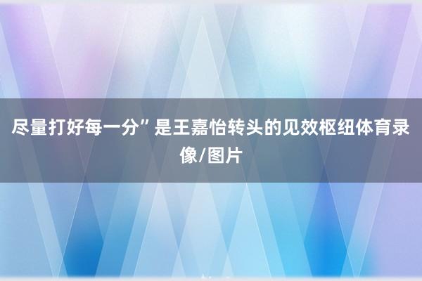 尽量打好每一分”是王嘉怡转头的见效枢纽体育录像/图片