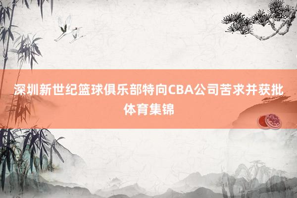 深圳新世纪篮球俱乐部特向CBA公司苦求并获批体育集锦