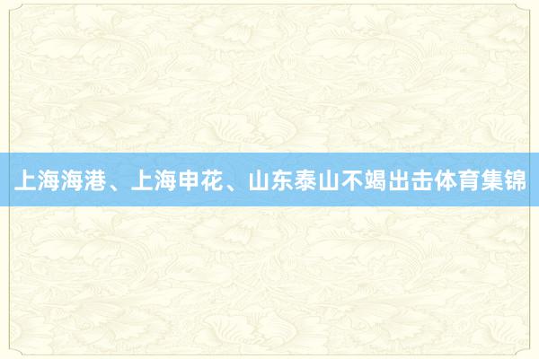 上海海港、上海申花、山东泰山不竭出击体育集锦