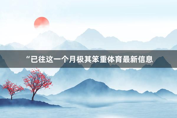 “已往这一个月极其笨重体育最新信息