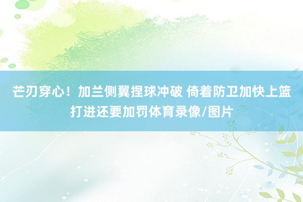 芒刃穿心！加兰侧翼捏球冲破 倚着防卫加快上篮打进还要加罚体育录像/图片