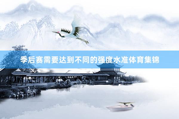 季后赛需要达到不同的强度水准体育集锦