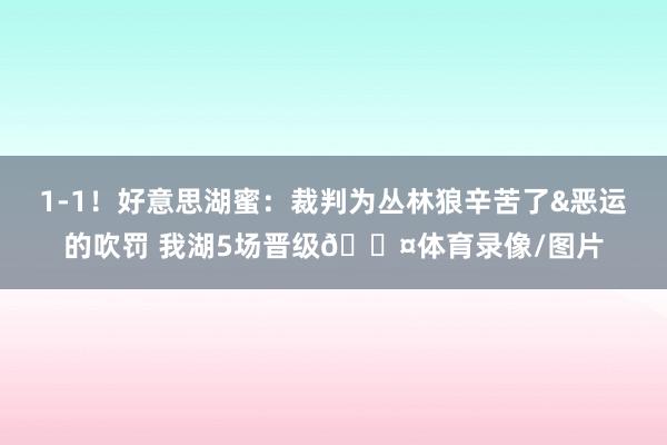 1-1!好意思湖蜜:裁判为丛林狼辛苦了&恶运的吹罚 我湖5场晋级😤体育录像/图片