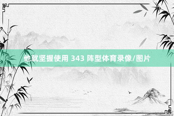 他就坚握使用 343 阵型体育录像/图片