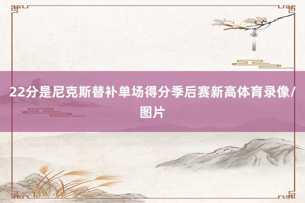 22分是尼克斯替补单场得分季后赛新高体育录像/图片