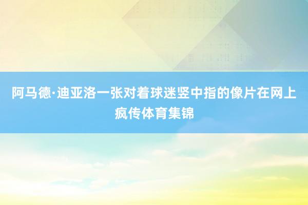 阿马德·迪亚洛一张对着球迷竖中指的像片在网上疯传体育集锦