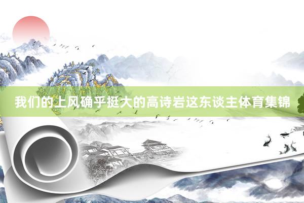 我们的上风确乎挺大的高诗岩这东谈主体育集锦