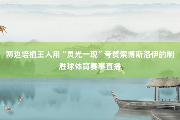 两边培植王人用“灵光一现”夸赞索博斯洛伊的制胜球体育赛事直播