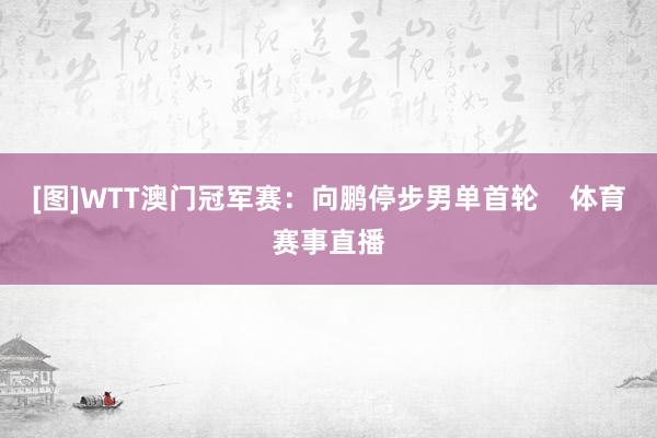 [图]WTT澳门冠军赛：向鹏停步男单首轮    体育赛事直播