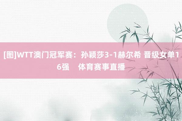 [图]WTT澳门冠军赛：孙颖莎3-1赫尔希 晋级女单16强    体育赛事直播